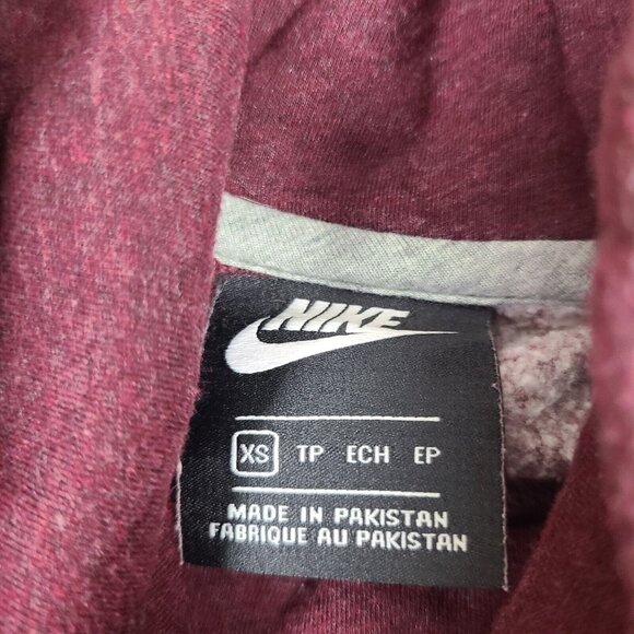Womens Nike Pull Over Hoodie Size XS Thick Maroon G9 - Picture 3 of 7